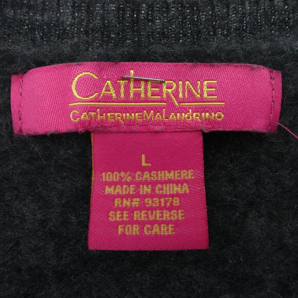 Catherine Malandrino Sweater Womens Large Cashmere Pullover Soft Cozy Crew Neck - Picture 3 of 12